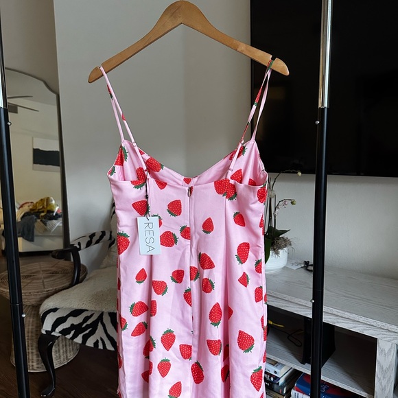 Strawberry Print Pink Slip Dress - Picture 3 of 3